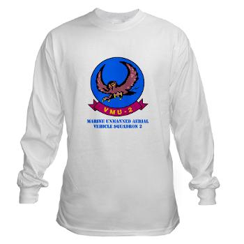 MUAVS2 - A01 - 03 - Marine Unmanned Aerial Vehicle Squadron 2 (VMU-2) with Text - Long Sleeve T-Shirt